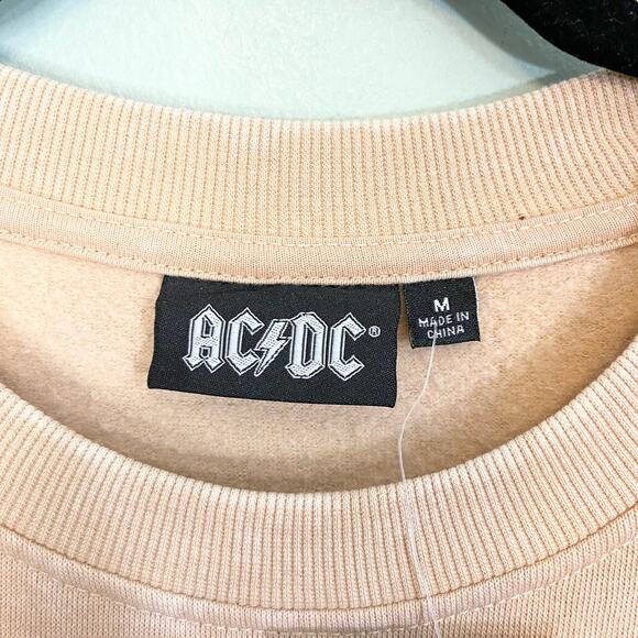 ACDC Peach Highway To Hell Ribbed Studded Graphic Pullover Sweater Medium NWT - Picture 7 of 8